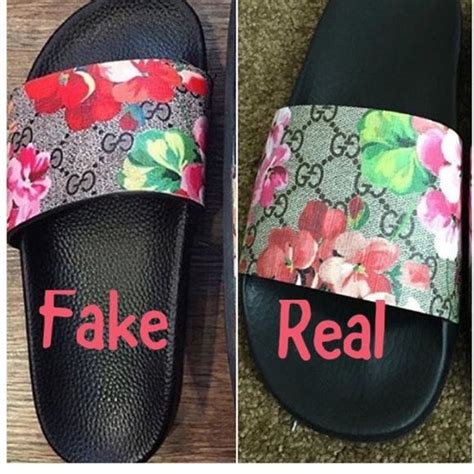 gucci slides real vs fake floral|the real gucci slides.